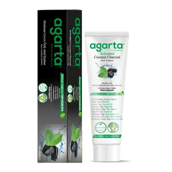 Agarta Doğal Diş Macunu 100ML Aktif Karbonlu (5 Li Set) - 2