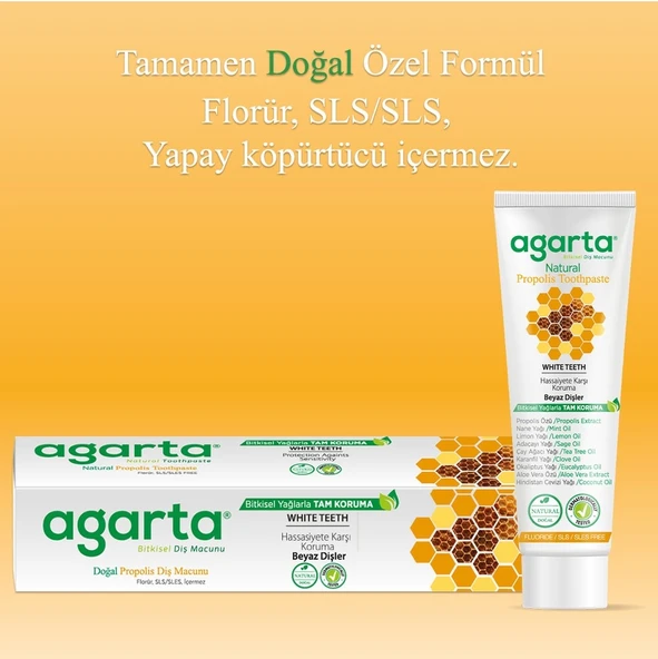 Agarta Doğal Diş Macunu 100ML Propolisli (5 Li Set) - 4