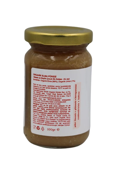 Sade Organik Organik Elma Püresi ve Havuç-Elma Püresi 100 gr (+4 ay ) 2'Li PAKET - 2
