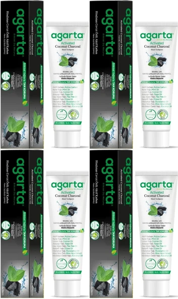 Agarta Doğal Diş Macunu 100ML Aktif Karbonlu (4 Lü Set) ürün görseli 1