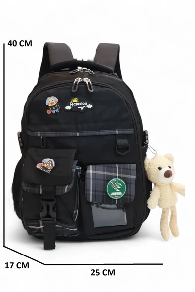 Relaxion 2174-1450 İthal Kore Tarzı Unisex Çocuk İlkokul Sırt Çantası - 9