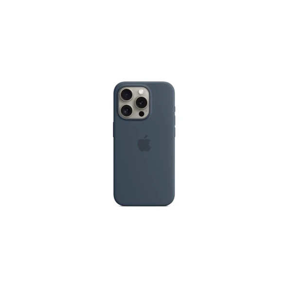 Apple iPhone 15 Pro için MagSafe özellikli Silikon Kılıf - Fırtına Mavis