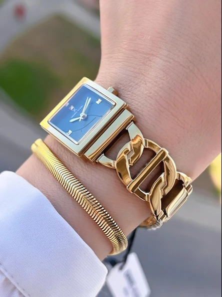 Daniel Klein Spor Çelik Kordon Köşeli Seri 2 Yıl Garantili Kadın Kol Saati+Bileklik 13959.5 - Resim 3