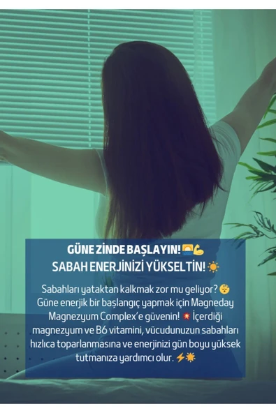 Magneday Magnezyum Complex 120 Kapsül-bisiglinat I Taurat I Malat I Sitrat I B6 Vitamini 8682974982319 - 6