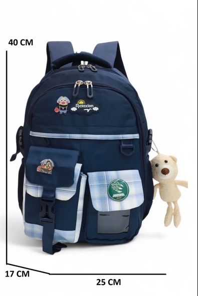 Relaxion 2174-1450 İthal Kore Tarzı Unisex Çocuk İlkokul Sırt Çantası - 5