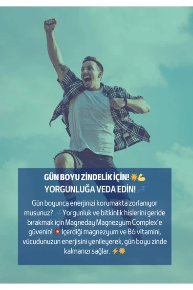 Magneday Magnezyum Complex 120 Kapsül-bisiglinat I Taurat I Malat I Sitrat I B6 Vitamini 8682974982319 - 4