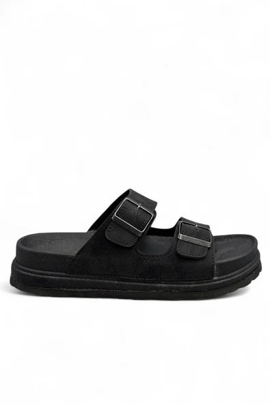 2161 Çift Tokalı Tam Anatomik Tabanlı Günlük,Umre ve Hac İçin Uyumlu Erkek Terlik - Resim 3