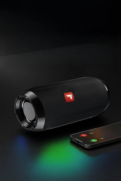 Torima D47 Siyah  Bluetooth Hoparlör Kablosuz Taşınabilir Ses Bombası TWS, USB, TF Kart, 1200 mah - Resim 3