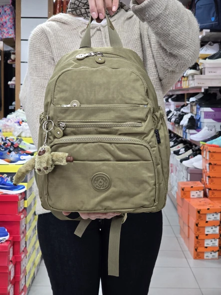 My Polo 2113-8745 Kadın Krinkıl Kumaş Çok Gözlü Astarlı Petli Su Geçirmez Günlük Mini Sırt Çantası - 9