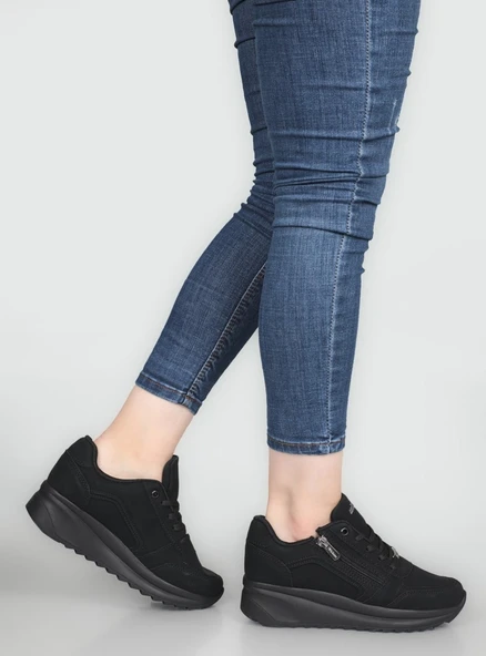 Konfores 1662 Anatomik Tabanlı Fermuarlı Bayan Sneakers Ayakkabı - Resim 6
