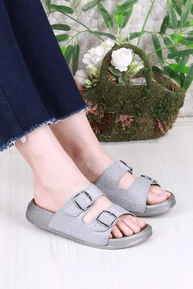 Pien-2150 Ayarlanabilir Çift Tokalı Ekstra Yumuşak Anatomik Tabanlı Kadın Terlik - Resim 8