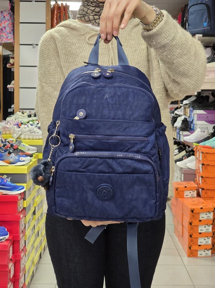 My Polo 2113-8745 Kadın Krinkıl Kumaş Çok Gözlü Astarlı Petli Su Geçirmez Günlük Mini Sırt Çantası - 10