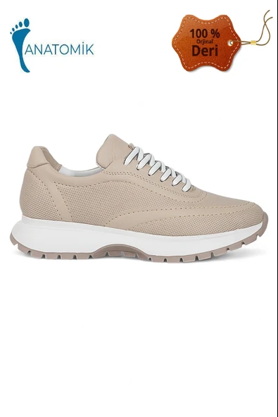 Konfores 1965-273061 Hakiki Deri Anatomik Tabanlı Kadın Sneakers Ayakkabı - 2