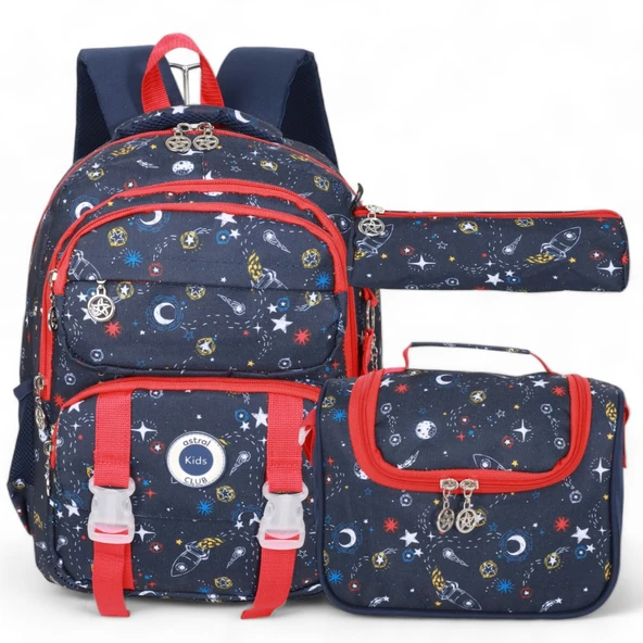 Kidessa 2055 Anatomik Sırtlı Yapılı Unisex Çocuk İlkokul Beslenmeli Sırt Çantası - 5