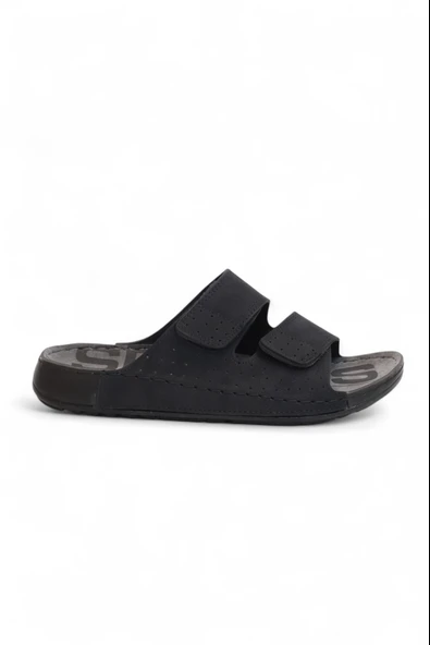 2157 Çift Cırtlı Tam Anatomik Tabanlı Günlük,Umre ve Hac İçin Uyumlu Erkek Terlik - Resim 2