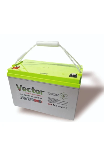 Vector 12 V 100 Ah Amper Jel Akü Deep Cycle Nanocarbon Akü (ÜRETİM YILI: 2025)