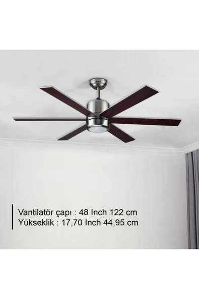 RUBENİS RBT486 BRW AYDINLATMALI TAVAN VANTİLATÖRÜ ürün görseli