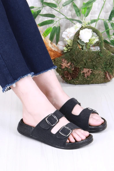 Pien-2150 Ayarlanabilir Çift Tokalı Ekstra Yumuşak Anatomik Tabanlı Kadın Terlik - Resim 6