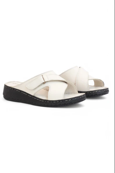 Konfores 2121 Ultra Hafif Esnek Tabanlı Hakiki Deri Tam Anatomik Kadın Terlik - Resim 4