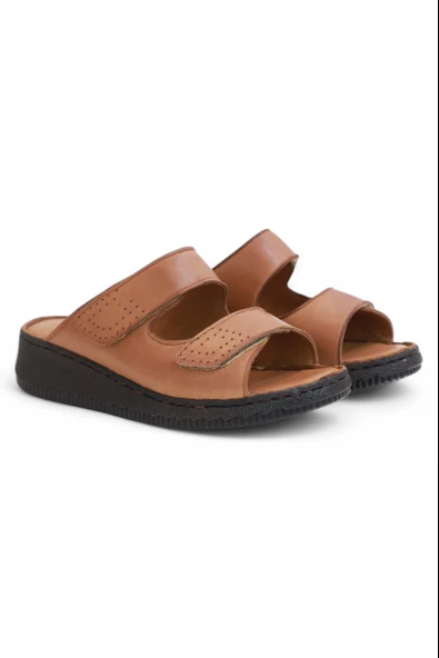 Konfores 2122 Ultra Hafif Esnek Tabanlı Hakiki Deri Tam Anatomik Kadın Terlik - Resim 6