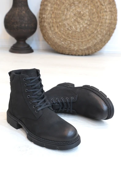 Konfores 1416 Anatomik Tabanlı Hakiki Deri Fermuarlı Erkek Spor Bot ürün görseli 1