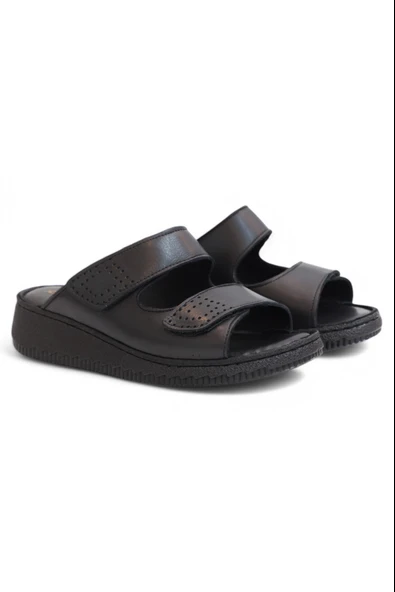 Konfores 2122 Ultra Hafif Esnek Tabanlı Hakiki Deri Tam Anatomik Kadın Terlik - Resim 5