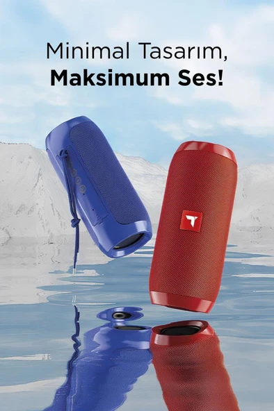 Torima D47 Mavi Bluetooth Hoparlör Kablosuz Taşınabilir Ses Bombası TWS, USB, TF Kart, 1200 mah - 2