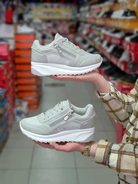 Konfores 1662 Anatomik Tabanlı Fermuarlı Bayan Sneakers Ayakkabı - 5