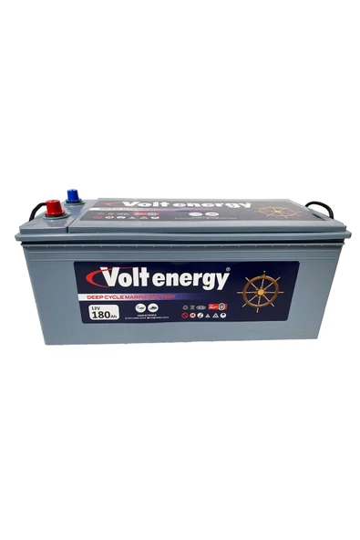 VOLT ENERGY 12 V 180 Amper Deep Cycle Marin Bakımsız Akü Üretim Yılı:(2025)