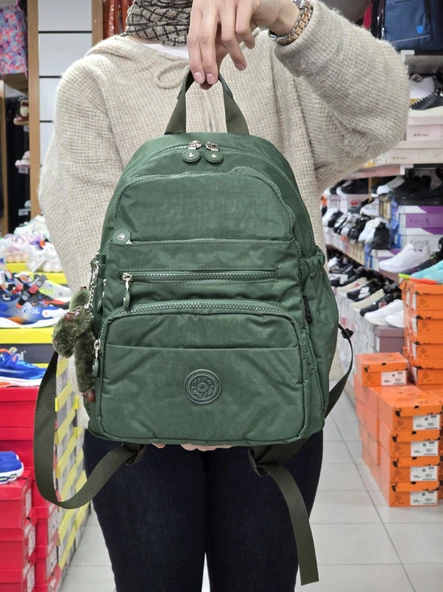 My Polo 2113-8745 Kadın Krinkıl Kumaş Çok Gözlü Astarlı Petli Su Geçirmez Günlük Mini Sırt Çantası - 6