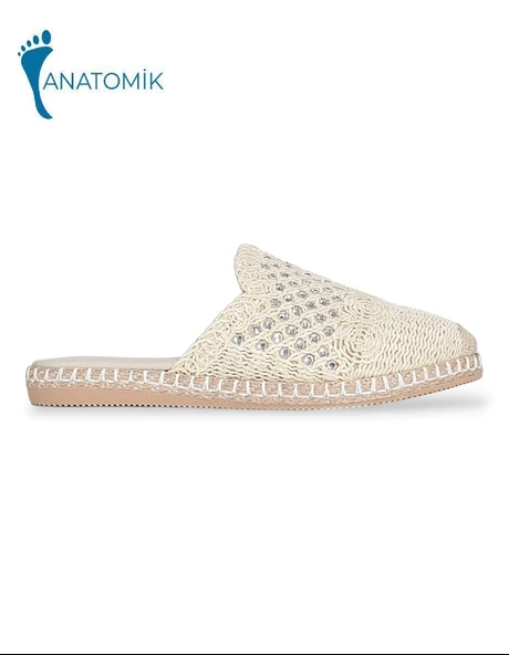 Konfores 1912-542023 Kadın Abiye ve Ev İçi Anatomik Tabanlı Taşlı Terlik ürün görseli 1