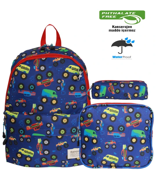 Kidessa 1671 Unisex Çocuk Beslenmeli İlkokul Çantası - 4