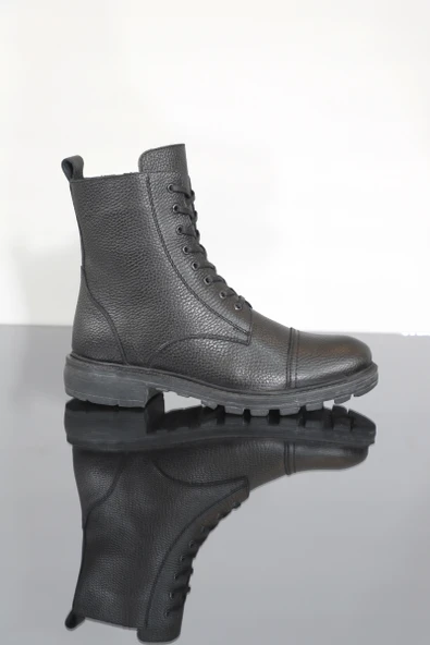 Konfores 1350 Anatomik Tabanlı Hakiki Deri Fermuarlı Erkek Spor Bot