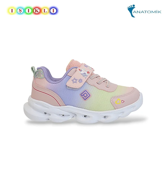 Kidessa 1809 Anatomik Tabanlı Işıklı Kız Çocuk Günlük Spor Ayakkabı - Resim 4