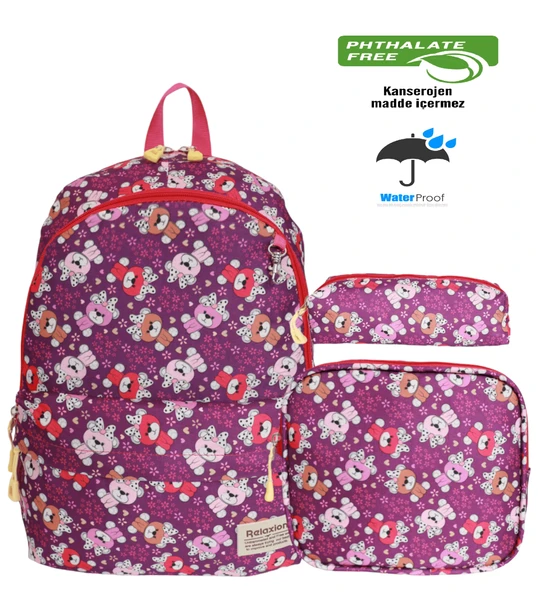 Kidessa 1671 Unisex Çocuk Beslenmeli İlkokul Çantası - 5