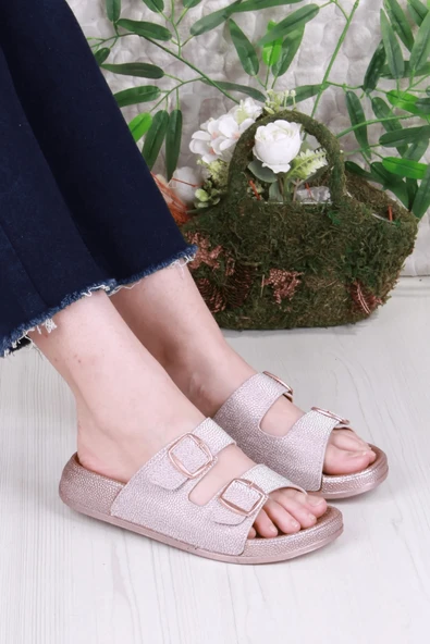 Pien-2150 Ayarlanabilir Çift Tokalı Ekstra Yumuşak Anatomik Tabanlı Kadın Terlik - Resim 5