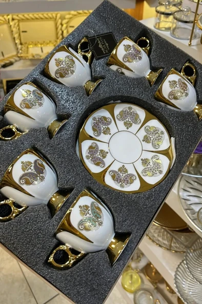 Acar Reina 6 Kişilik Porselen Kahve Fincanı Takımı 5913 - 5