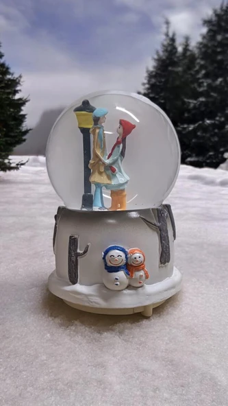 Renk Değiştiren Romantik Sevgili Kar Küresi - 4