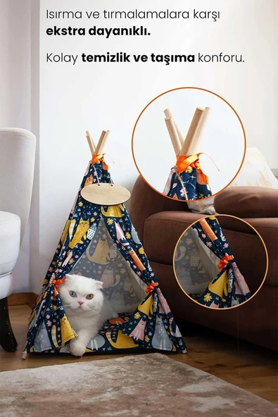 Yıkanabilir Kedi, Köpek Çadırı, Kedi Köpek Evi, Kolay Kurulabilir - 7