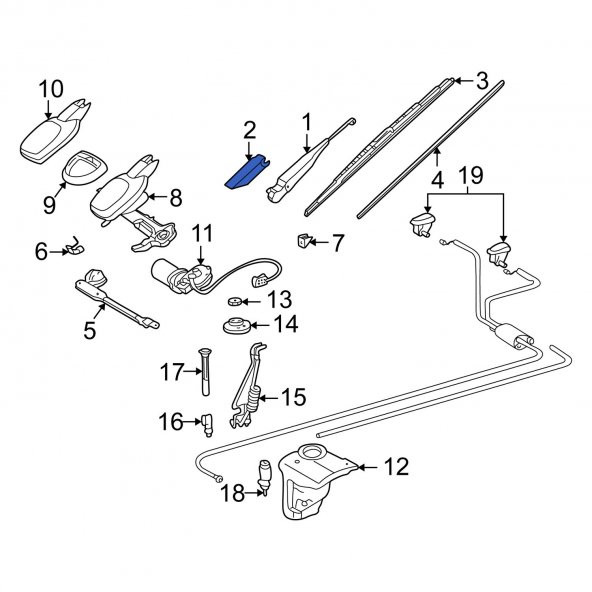 MERCEDES W124 W201 W202 W208 W210  KASA SİLECEK KOLU KAPAĞI 1248240349 - 3