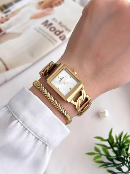 Daniel Klein Çelik Kordon 3 Atm Suya Dayanıklı Özel Tasarım Kadın Kol Saat+Bileklik VS.BLKT.0431 - Resim 2