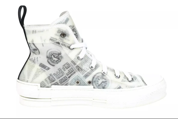 Dior 288689 B23 High Top Daniel Arsham Newspaper size 38