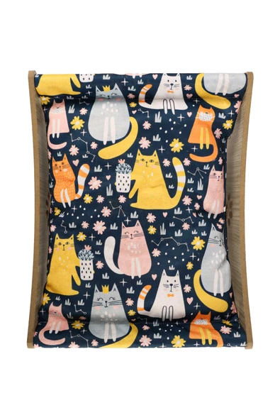 Ahşap Kedi Salıncağı, Sallanan Kedi- Köpek Yatağı,Paspas Hediye - 4