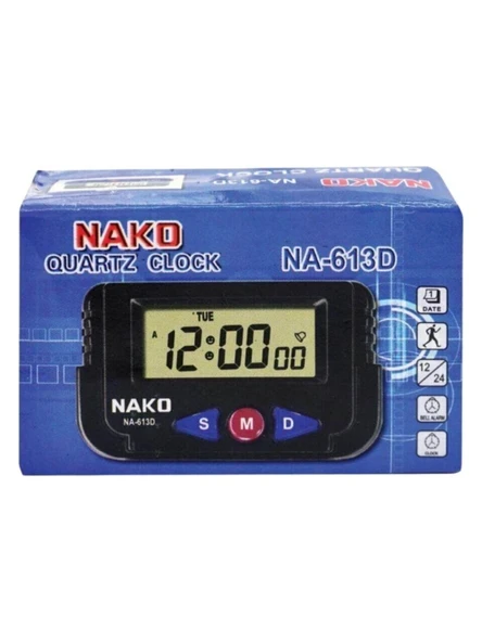 Nako Dijital Alarmlı, Kronometreli, Masa ve Araç Saati (NA-613D)
