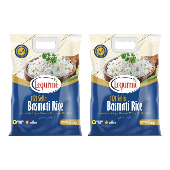 Yayla Bakliyat Legurme Basmati Pirinç 1121 Sella 5 kg x 2 Adet (10 kg)