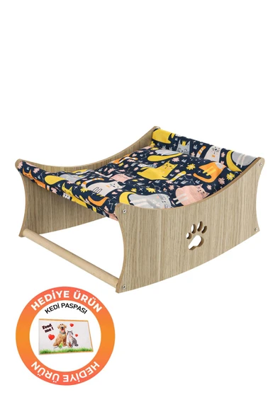 Ahşap Kedi Salıncağı, Sallanan Kedi- Köpek Yatağı,Paspas Hediye