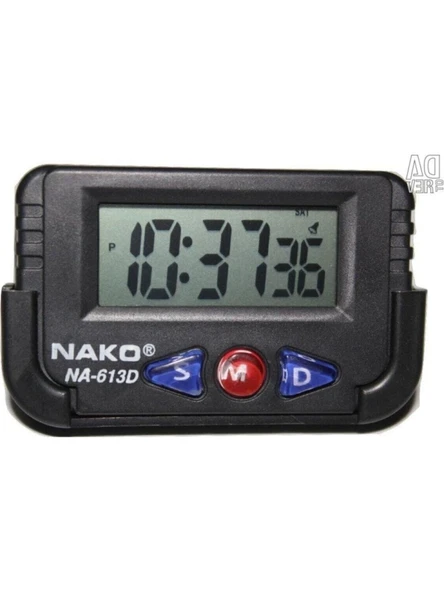 Nako Dijital Alarmlı, Kronometreli, Masa ve Araç Saati (NA-613D) - 2