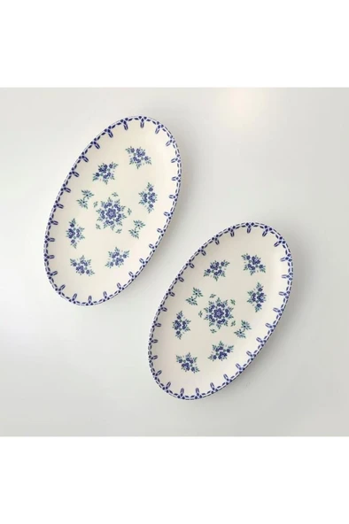 Güral Porselen Elıps 2 Parça 25 Cm Bone Kayık Tabak