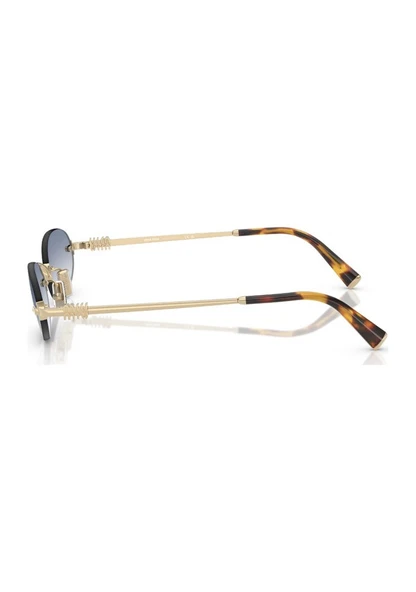 Miu Miu Logo A54S ZVN80O Gold-Light Blue Kadın Güneş Gözlüğü - 3