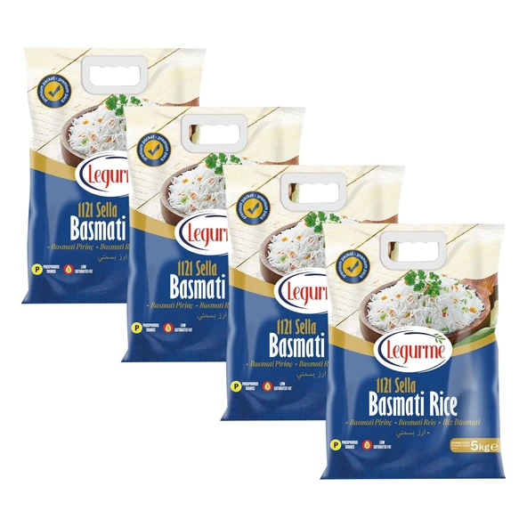 Yayla Bakliyat Legurme Basmati Pirinç 1121 Sella 5 kg x 4 Adet (20 kg)